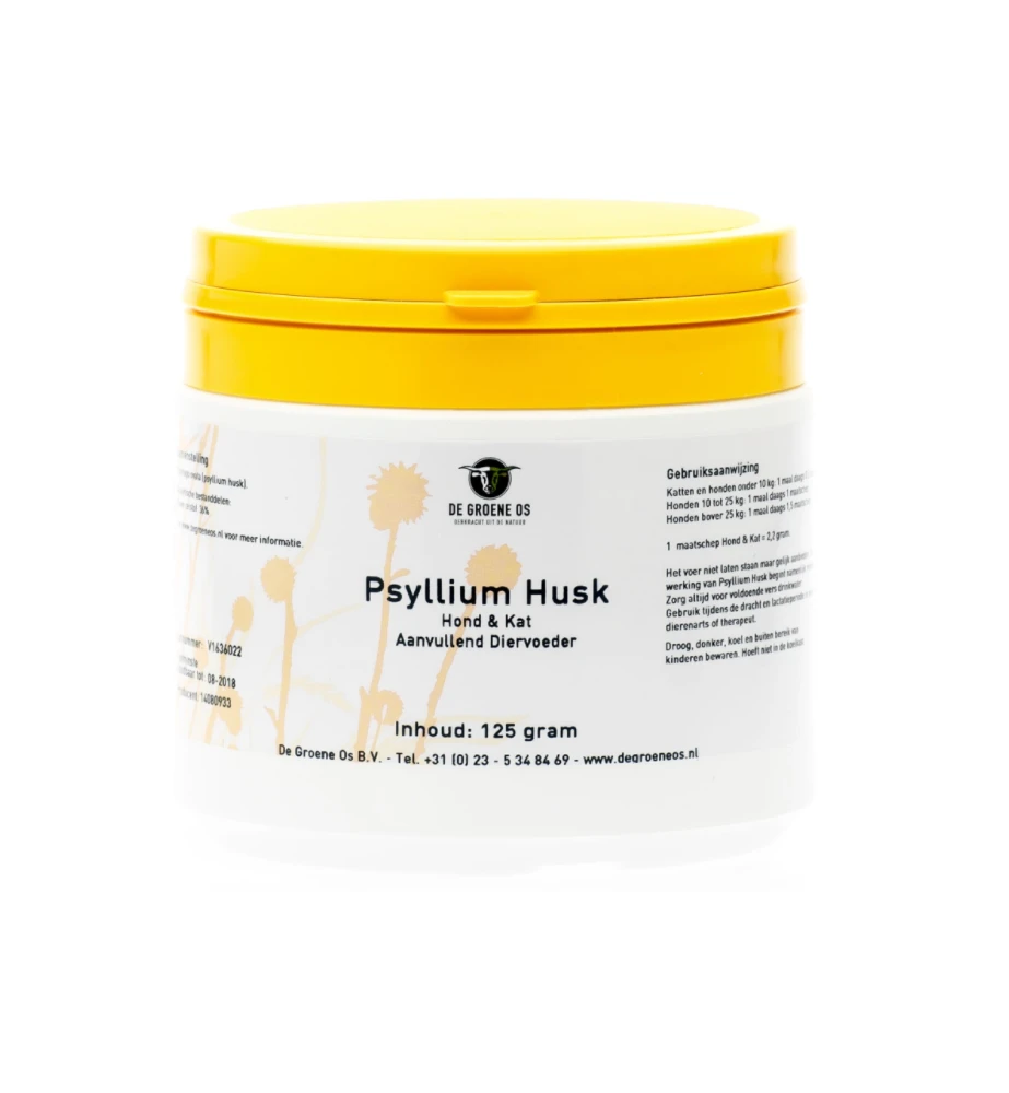 De Groene Os Psyllium Husk - 125 Gram 1 De Groene Os Psyllium Husk - 125 Gram
