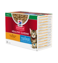 Hill's Science Plan Healthy Cuisine Kitten Stoofpotje Kip & Zeevis - 4 X 12 X 80 Gram